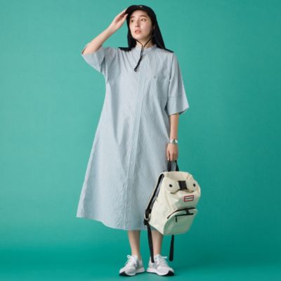 TICCA ティッカ★ノーカラー ハーフボタン プルオーバー シャツワンピース TICCA (ティッカ) ノーカラーワンピース