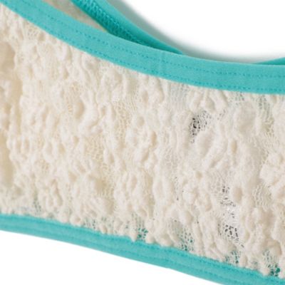 【関税込み】Baserange オフホワイト＆ブルー Musial ブラ Off-White & Blue Musial Bra by Baserange on Sale