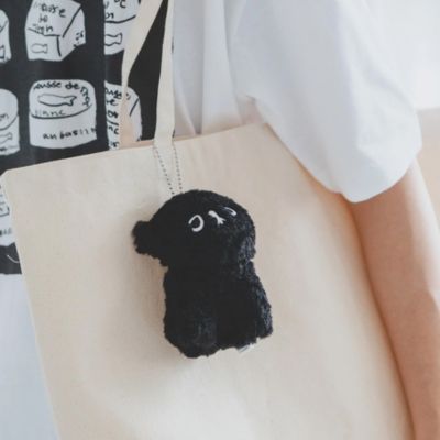 【バッグチャーム】2-67 おすわり ぬい服 16cm グレー ブラック ぬい服 ♡ 16cm ♡ 着ぐるみ♡おすわり 【0482】アッシュグレー