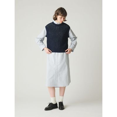 【MidiUmi】メッシュ　ニットベスト　カーディガン　グレー MidiUmi メッシュニットベスト｜ MARcourt ONLINE STORE