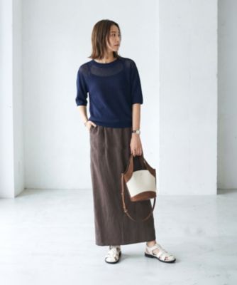 STYLE DELI(スタイルデリ)のデコルテシアー5分袖シャリ感ニット