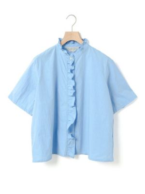 MidiUmi★ミディウミ★フリルショートハーフスリーブシャツ★1回着用のみ MidiUmi｜コットン ハーフスリーブ フリル ショート シャツ 2