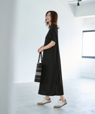 MassimoDutti｜リネン半袖ミディワンピース涼感×お洒落デザイン ワンピース ミディアム丈 ロゴTシャツワンピース 半袖 韓国