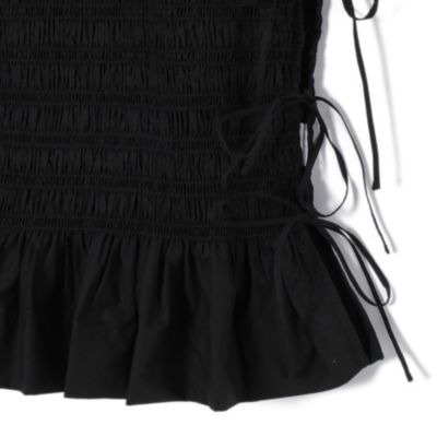 ガニー Poplin O-NECKCropped smock カットソー GANNI(ガニー)のCotton Poplin Smock Tie String Top通販 | mirabella