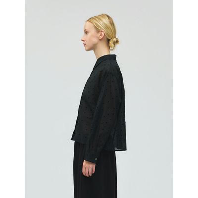 mizuiro ind(ミズイロインド)のフロッキードットプリントシャツ通販