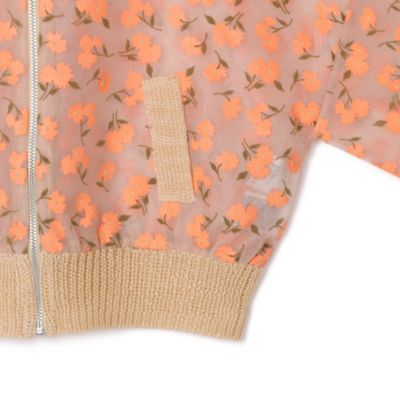 MUVEIL(ミュベール)のフラワーフロッキープリントジップジャケット通販