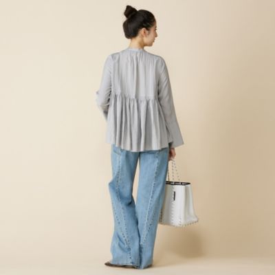 MARILYN MOON(マリリンムーン)のcode embroidery diamond tuck blouse