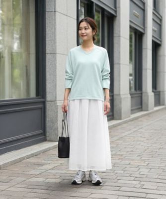 STYLE DELI(スタイルデリ)のサラッと綿混Uネックニットトップス通販