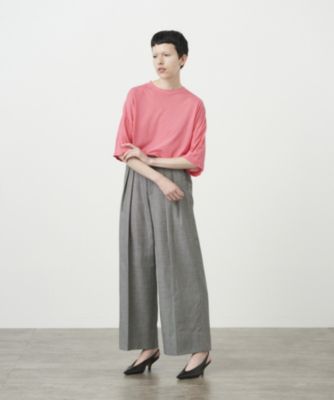 ATON(エイトン)のWOOL LINEN SHARKSKIN | ワイドパンツ通販 | 集英社HAPPY PLUS STORE