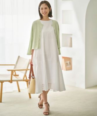 Bibiy アイボリー レース ノースリーブ ワンピース WEB限定