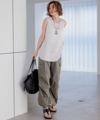 23区 S(ニジュウサンク エス)の【洗える】サテン タンクトップ通販