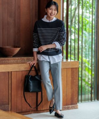 Armor-lux クロップドボーダー カットソー　23区 洗える】Armor-lux クロップドボーダー カットソー / 23区 S