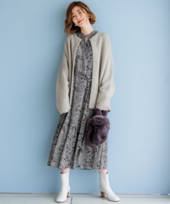 23区 ラクーンブレンドダブルフェイス ニットカーディガン CLASSY.11月号掲載/洗える】ラクーンブレンドダブルフェイス