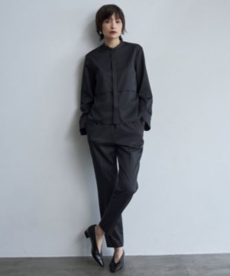 アイシービー　バックサテンジョーゼット ブラウス　ドロストパンツ　セットアップ アイシービー バックサテンジョーゼット ブラウス ドロストパンツ