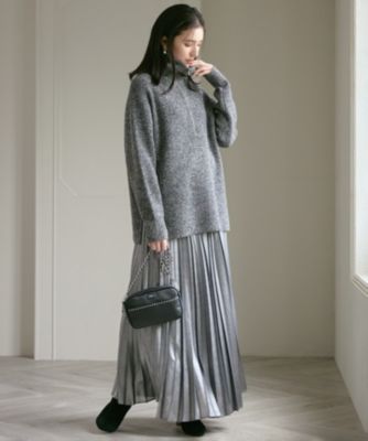 レザーと毛皮のスタッズショルダーバッグ　ジャンク レザーと毛皮のスタッズショルダーバッグ ジャンク