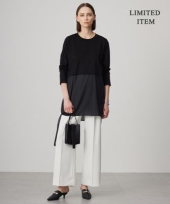 【ICB L】シアージャージーコンビ カットソー ICB L 【洗える】シアージャージーコンビ カットソー （ブルー