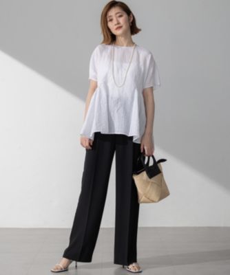 23区 S(ニジュウサンク エス)の【洗える】カラミ ストライプ ペプラム