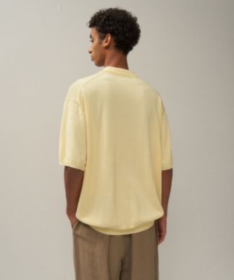 ATON(エイトン)のCOTTON WASHI KNIT | ハーフスリーブポロセーター