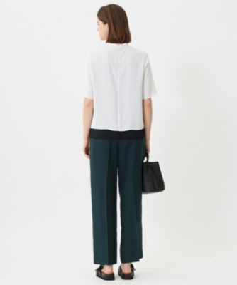 icb 今季【洗える】BackSatinAmunzen シフォンコンビブラウス BackSatinAmunzen シフォンコンビブラウス（シャツ/ブラウス