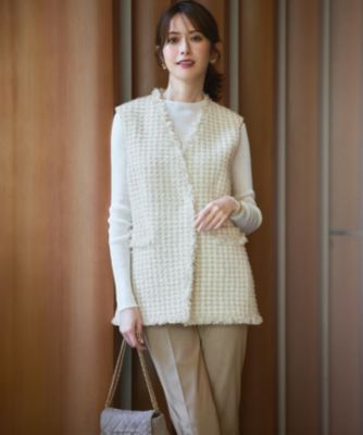 【美品】【GLOW10月号掲載】 23区　GIOLICA オータムツイードジレ 23区(ニジュウサンク)の【GLOW10月号掲載】GIOLICA オータム ツイード