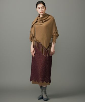 自由区(ジユウク)の【SHIHOさん着用】ファインウールカシミヤフリンジ