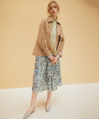 組曲　ショートトレンチ　極美品 組曲 トレンチコート コート コットンライクツイル ショートトレンチ