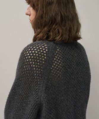 【ATON 】アルパカカーディガン ATON(エイトン)のWOOL CASHMERE ALPACA | メッシュVネック
