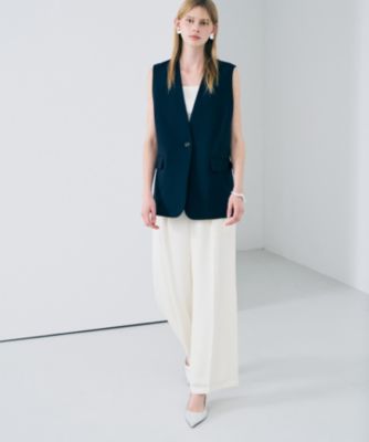 ライトダブルサテン ワイドパンツ／uncrave 