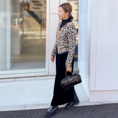 Rie Miller(リエミラー)の《手洗い可能》ヒョウ柄プリントクルーネック 