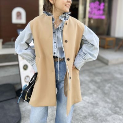 Rie Miller(リエミラー)の【RM denim】フリルギャザーデニムブラウス
