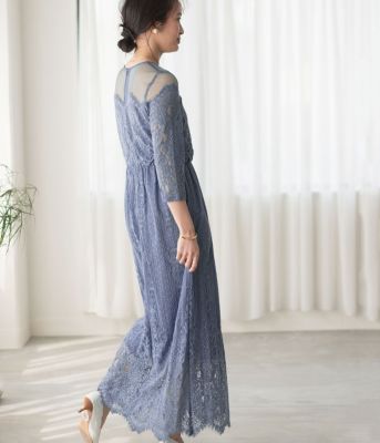 Adam Et Rope アダム エ ロペ のチュールパネルレースドレス通販 集英社happy Plus Store