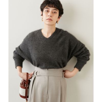 Whim Gazette(ウィム ガゼット)のファーVネックプルオーバー通販