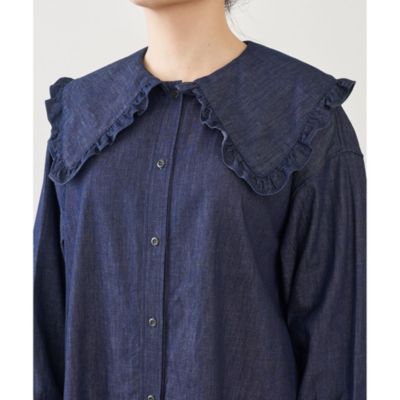 Whim Gazette(ウィム ガゼット)のDENIMフラットカラーブラウス