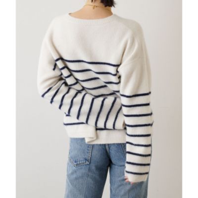 【Whim Gazette】ファーボーダープルオーバー セール】ファーボーダープルオーバー（ニット/セーター）｜Whim