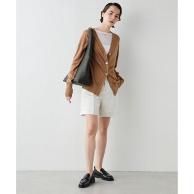 極美品 ウィムガゼット 23SS シルク リネン Vネック カーディガン 黒 Whim Gazette(ウィム ガゼット)のリネンシルクVネック