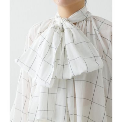 Whim Gazette(ウィム ガゼット)のシアーチェックボウブラウス通販