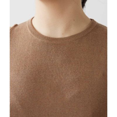 【完売品】ウィムガゼット　シルクリネンリブショートスリーブニット Whim Gazette(ウィム ガゼット)のシルクリネンリブショート