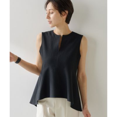 Whim Gazette ストレッチブッチャーペプラムブラウス Whim Gazette(ウィム ガゼット)のストレッチブッチャーペプラム
