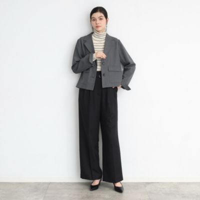 THE SHOP TK(Women) 【軽い/洗える/セットアップ可】フラップポケットショートジャケット