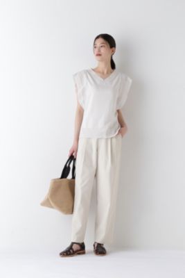human woman レースドッキングニットトップス human woman(ヒューマン ウーマン)の◇レースドッキングニット
