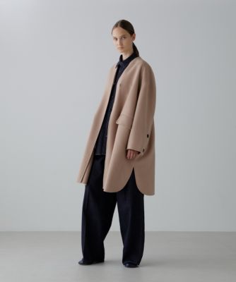 アドーア ノーカラーリバーコート サイドスリット 38 ビッグシルエット dp7447-03_1.jpg