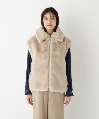 human woman(ヒューマン ウーマン)の◇フェイクファーコクーンジレ通販