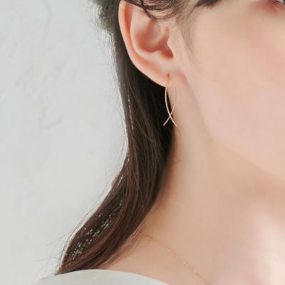 Phoebe(フィービィー)の【K10RG】クロスラインアメリカンピアス／BOX