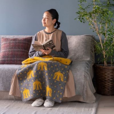 KLIPPAN クリッパンミナペルホネン　ウール 鳥ブランケット　定価38500 KLIPPAN KLIPPAN（クリッパン）ウールハーフブランケット ミナ