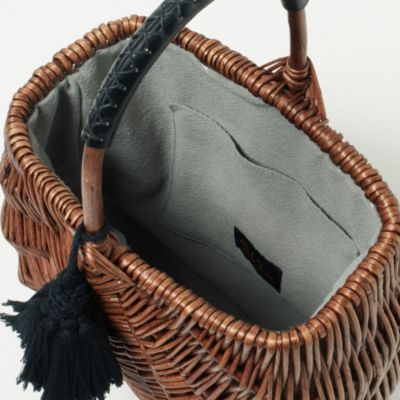 Pale Jute weekend basket（Large）＋別色タッセル（ピンク）