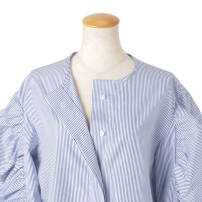 EVA MANN/袖シャーリングブラウス×シープストレッチ