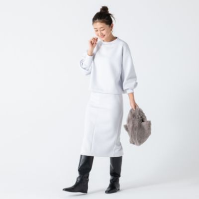 Whim Gazette ウィム ガゼット ダンボールプルオーバー 着丈長め　白 ダンボールプルオーバー | Whim Gazette(ウィム ガゼット)レディース