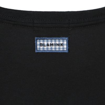 ブラミンク BLAMINK コットンロゴパッチショートスリーブTシャツ 7917-299-0055 ブラック サイズ：38 BLAMINK(ブラミンク)のコットンロゴパッチショートスリーブ通販
