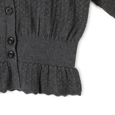 【値下げ】 未使用 Pele Jute ペールジュート ミモザ カーディガン Pale Jute White frill knit P/OBeige - Pale Jute