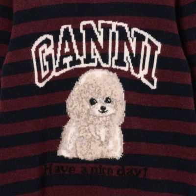 GANNI(ガニー)のGraphic Wool Mix Poodle Stripe Crewneck通販